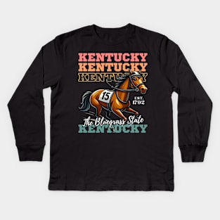 Kentucky The Bluegrass State Kids Long Sleeve T-Shirt